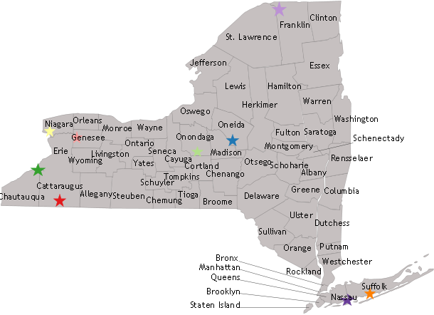 New York State American Indian Nations Health Clinics Map