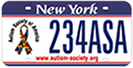 Example picture of an Autism Society license plate