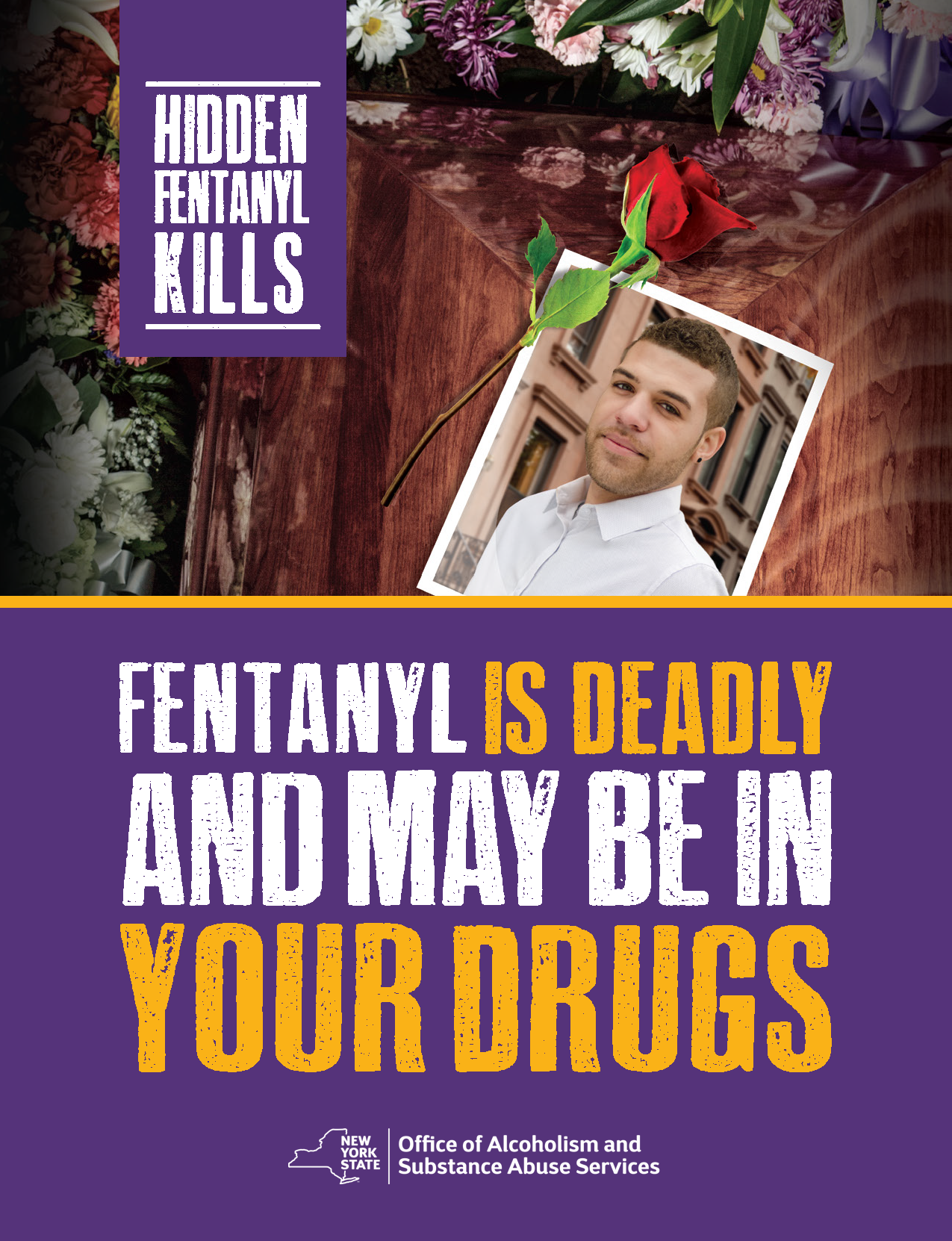 Image showing coffin with picture of man who overdosed from fentanyl