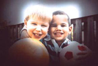 Two boys have vision with Glaucoma.