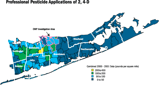 map of pesticide application area
