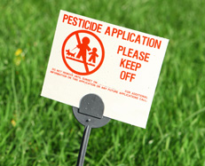picture of pesticide application warning sign