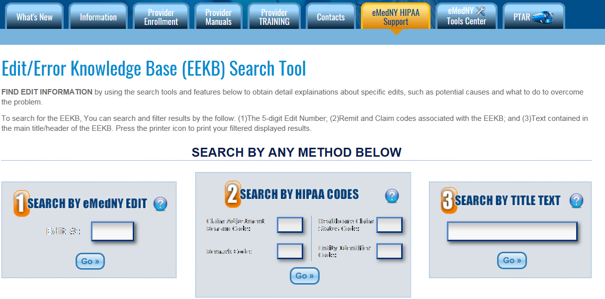 Edit/Error Knowledge Base Search Tool showing 3 methods