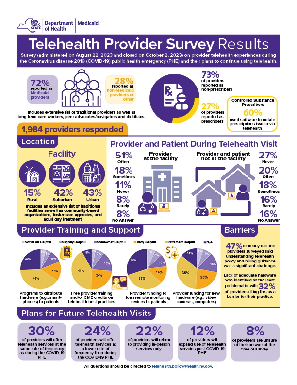 A fact sheet with the Telehealth Provider Survey Results